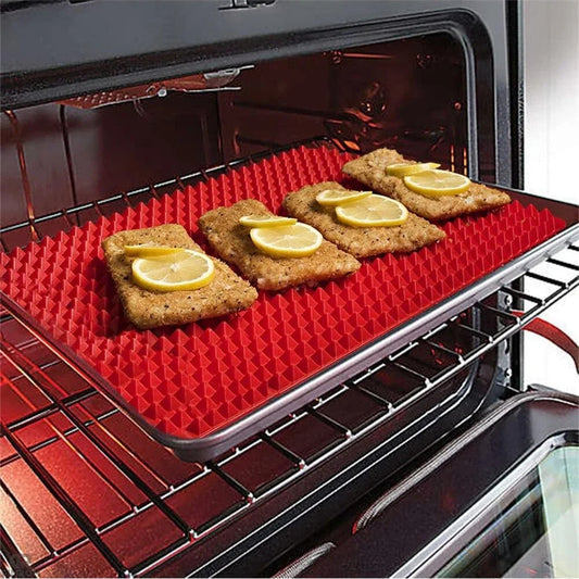 Non-Stick Silicone Pyramid Cooking Mat Baking Mat With Grid Versatile Oven BBQ Cooking Mat Heat-Resistant Mat Kitchen Tools Kitchen Gadgets